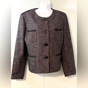 Jones Studio Separates Jacket Size 16‎ Black White Pockets Buttons